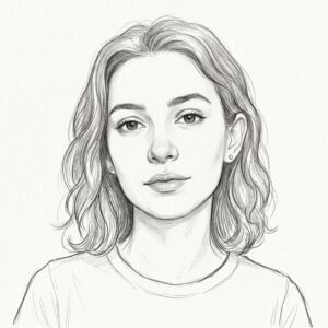 Portraits example female front facing