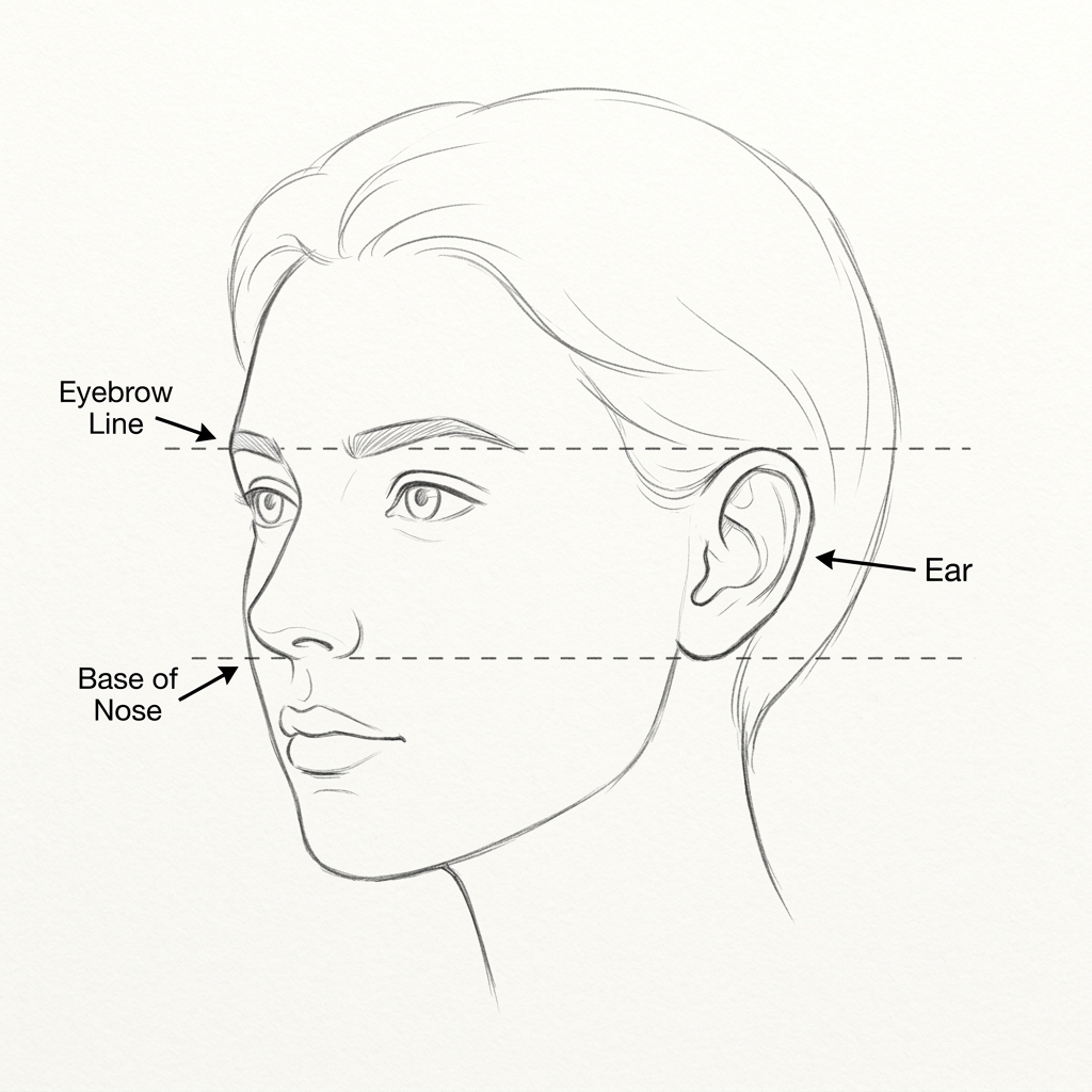 how to draw portraits ear alignment guideline diagram profile