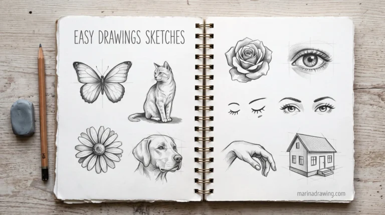 Easy Drawings Sketches: 12 Things to Draw, Two Shapes First