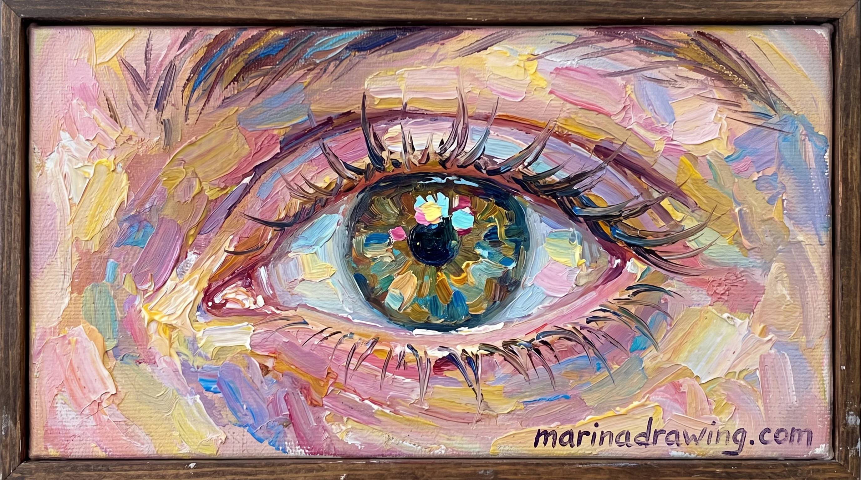 Classical oil painting study of a human eye