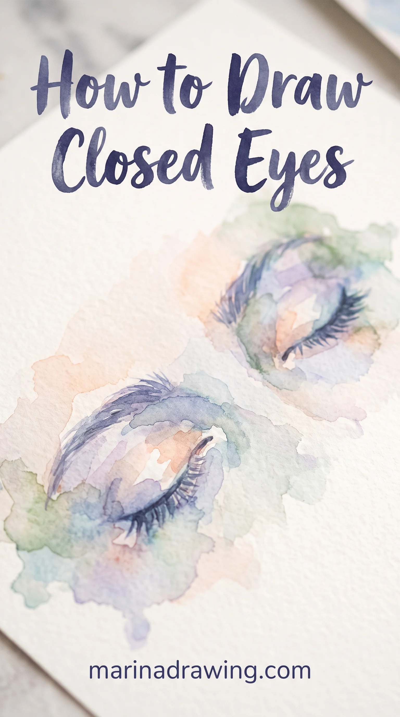 Watercolor study of closed eyes in soft washes