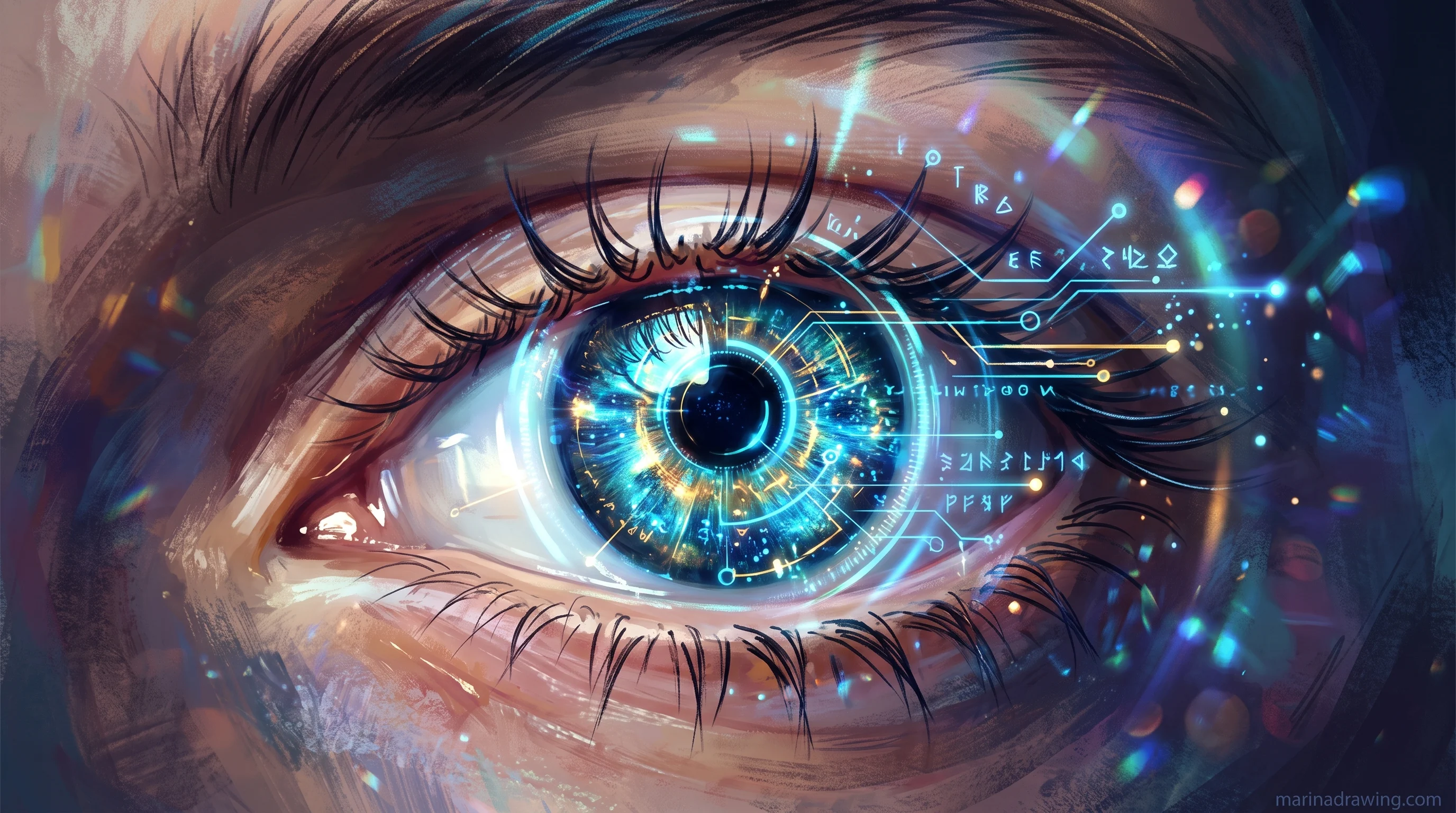 Digital painting of a human eye