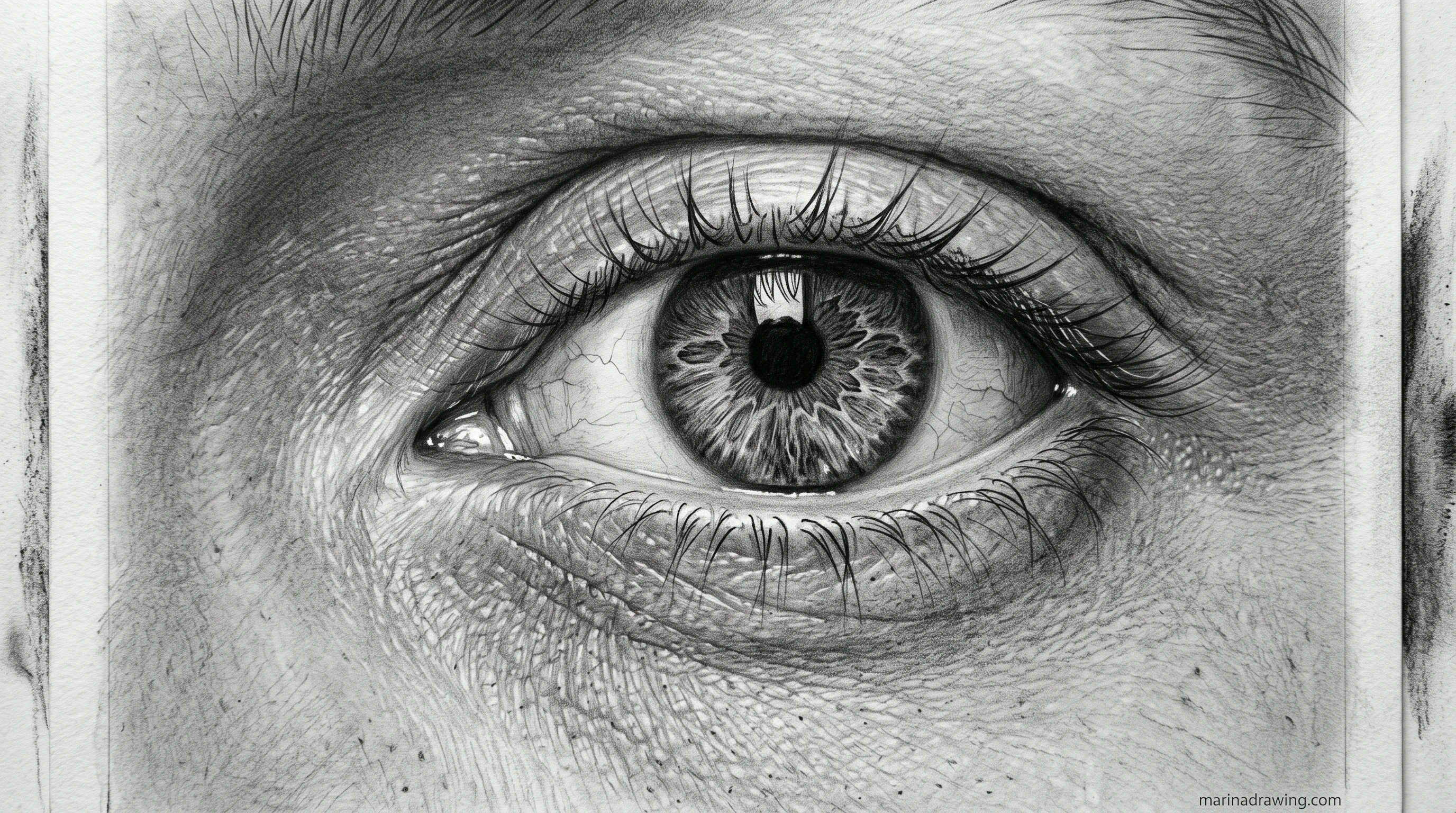 Art ideas sketches from memory, graphite study of a human eye step by step drawing
