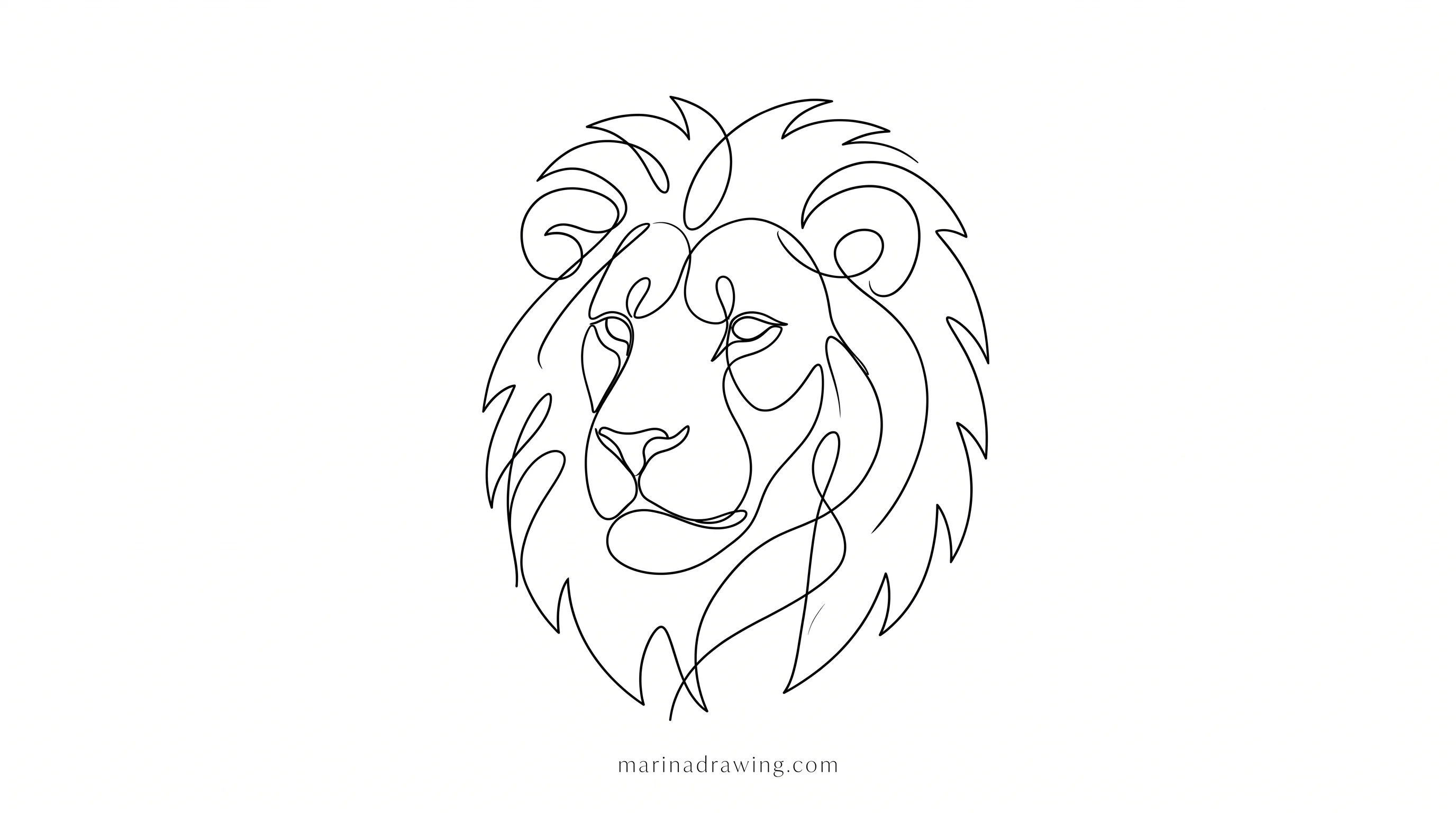 Lion head drawn as a circle, a muzzle box and the mane ring before any fur