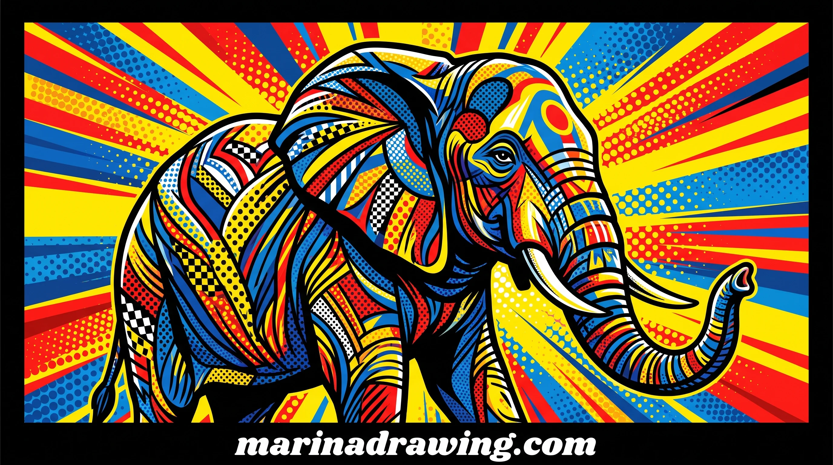 Elephant outline drawing left open and simple, ready to colour in