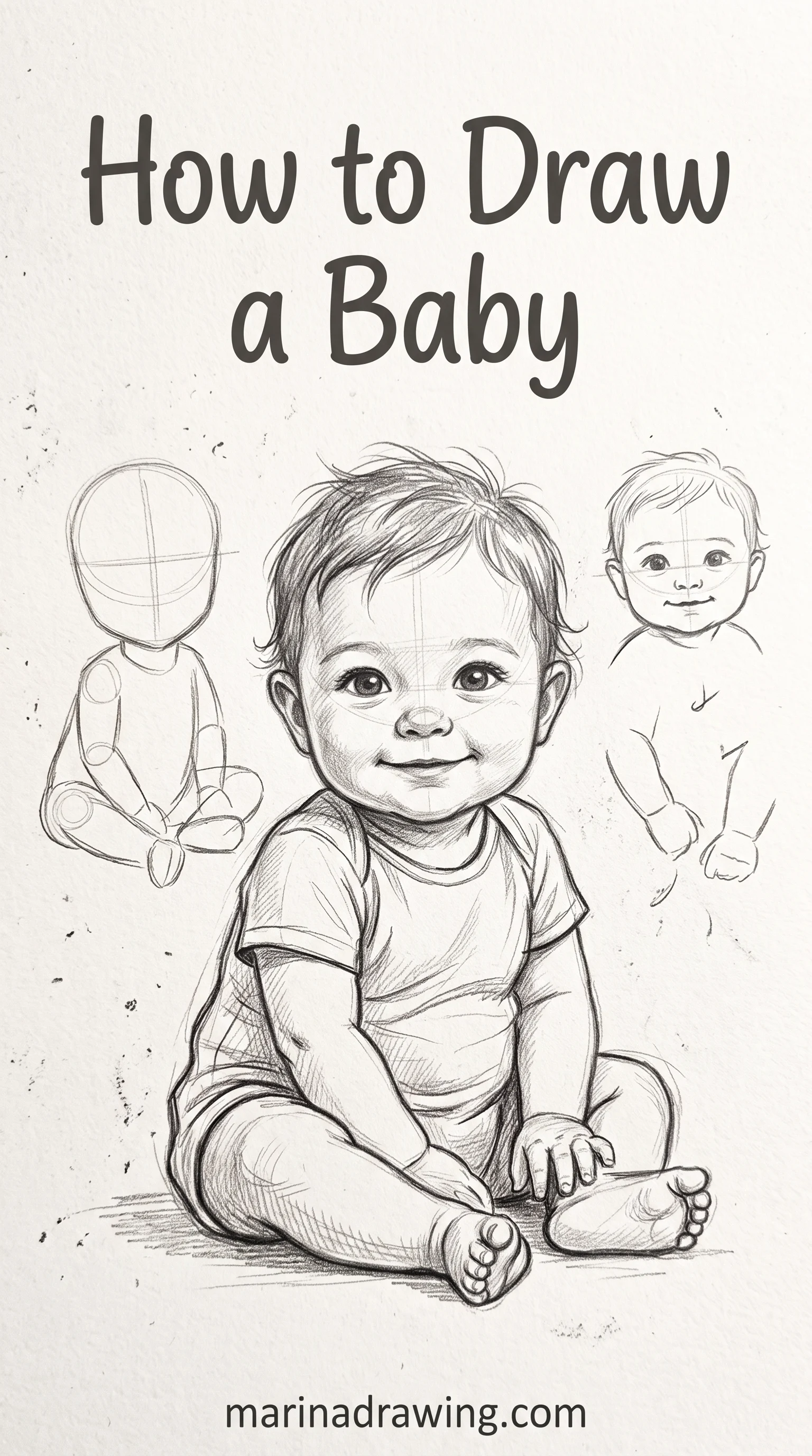 Sketch tutorial of a baby drawing