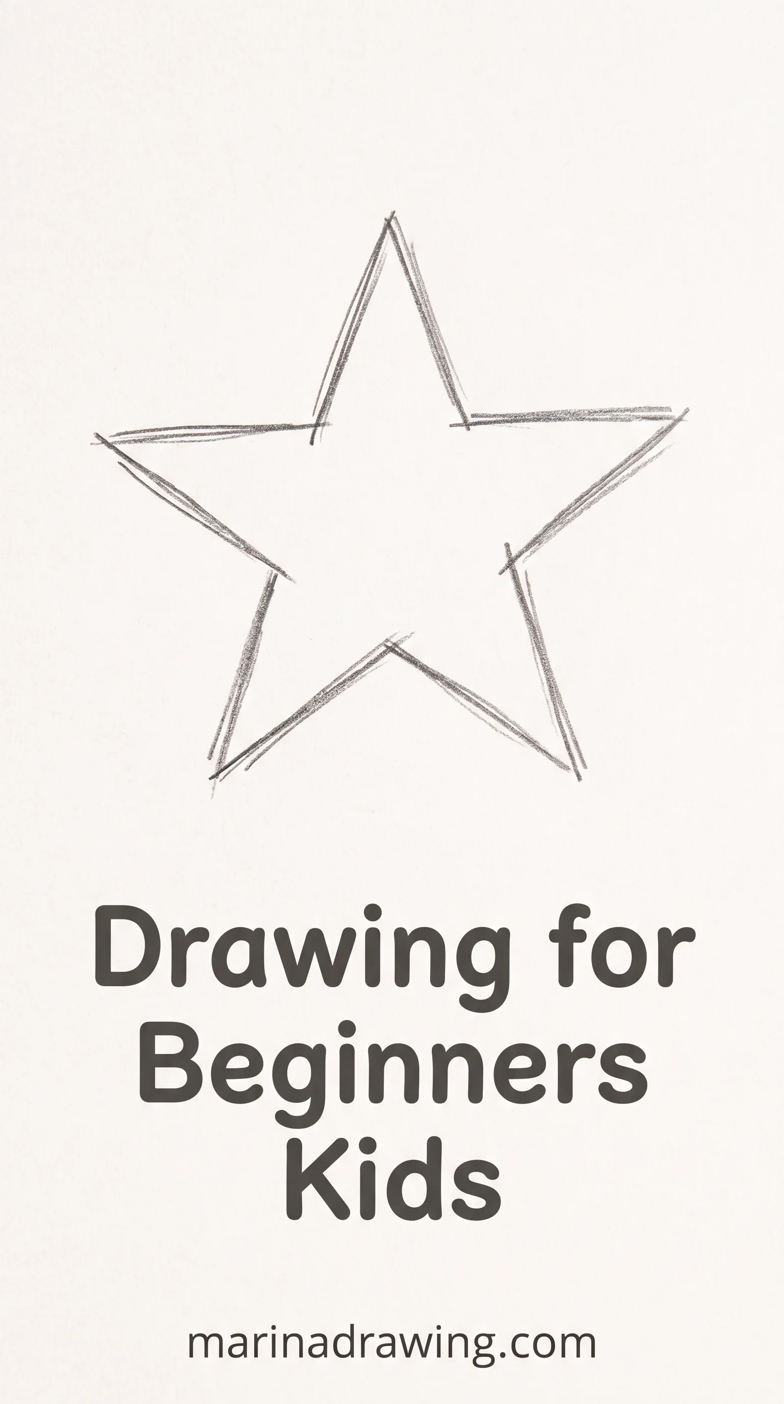 Pencil drawing of a star, easy for kids