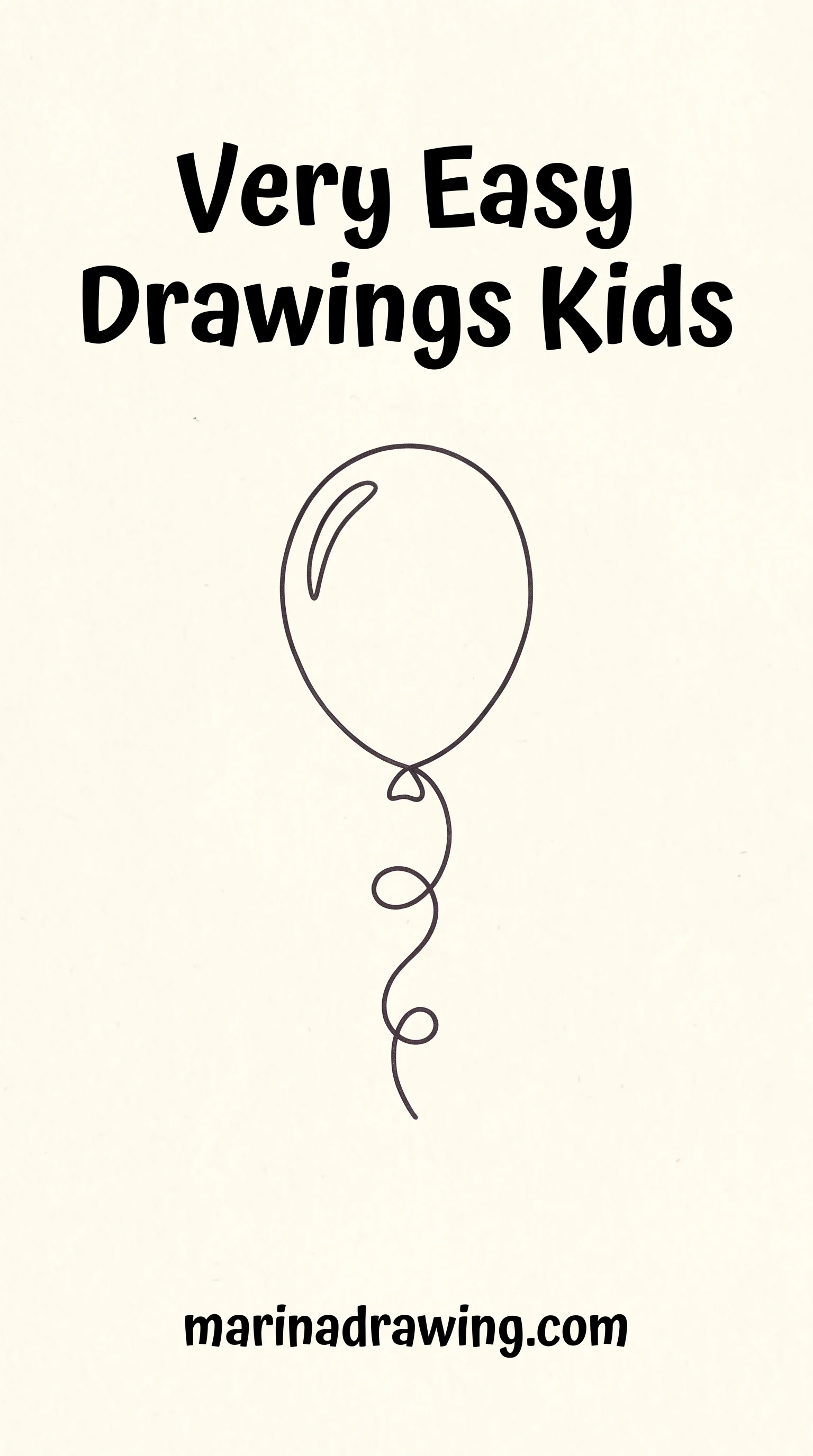 Simple line drawing of a balloon for kids